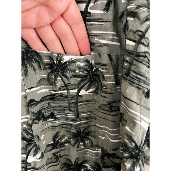 Pineapple Connection Green Island Palm tree Men Button Up Short Sleeve Shirt 2X - Picture 5 of 8